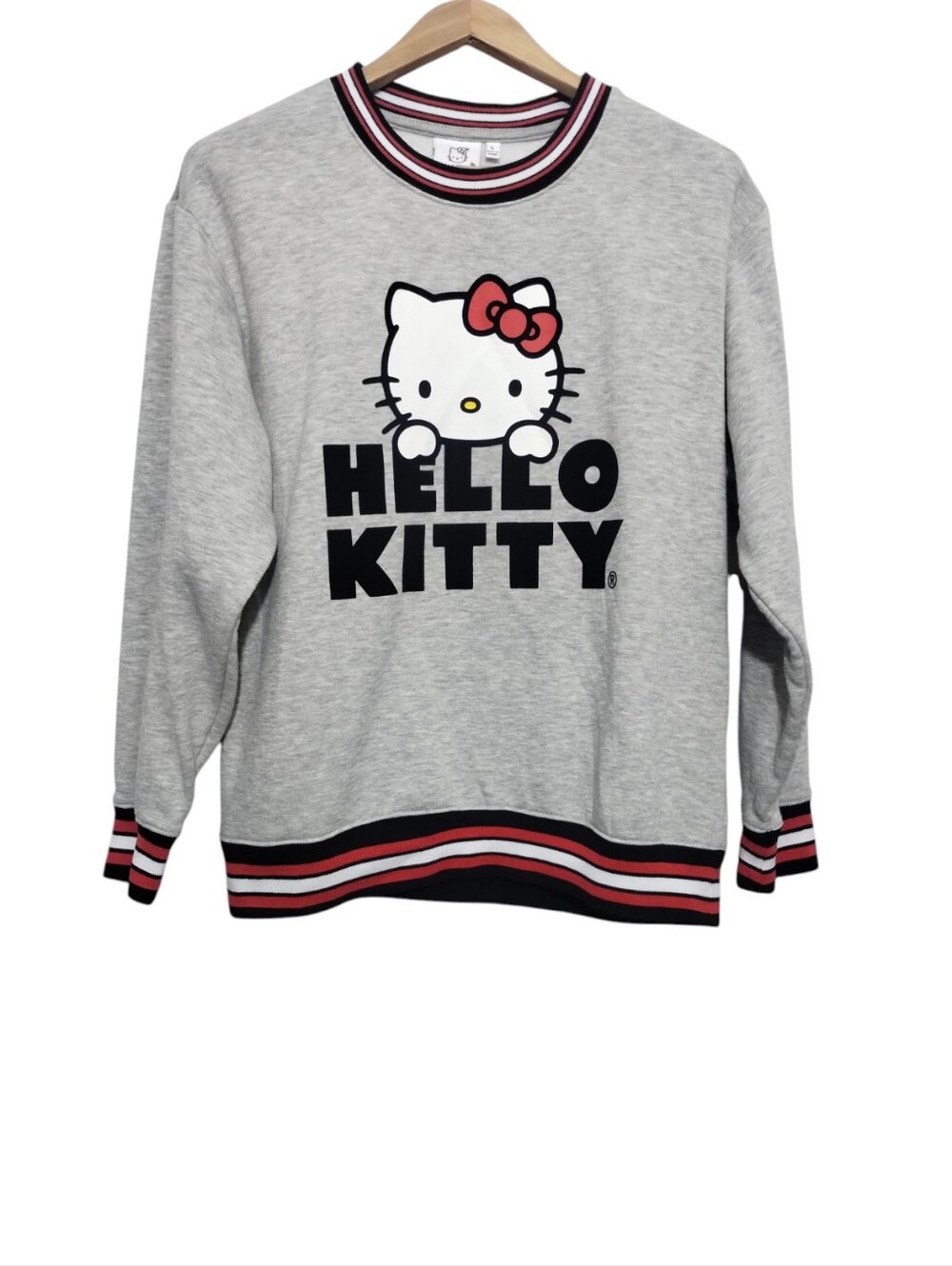 Hello Kitty Sanrio Womens L Crewneck Sweatshirt Soft Relaxed Cozy Pullover